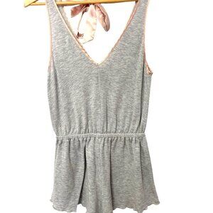 NWOT Out From Under Sleep Romper Heather Gray with Pink Detail Size XS / Small